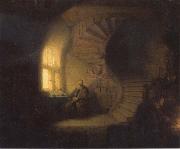 Philosopher in Meditaton Rembrandt